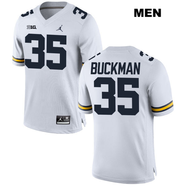 Men's NCAA Michigan Wolverines Luke Buckman #35 White Jordan Brand Authentic Stitched Football College Jersey KG25X54ZJ
